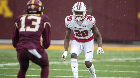 Wisconsin Badgers Se during an NCAA Big Ten Conference college football game against the Minnesota Golden Gophers Saturday, Nov. 30, 2019, in Minneapolis. The Badgers won 38-17. (Photo by David Stluka/Wisconsin Athletic Communications)