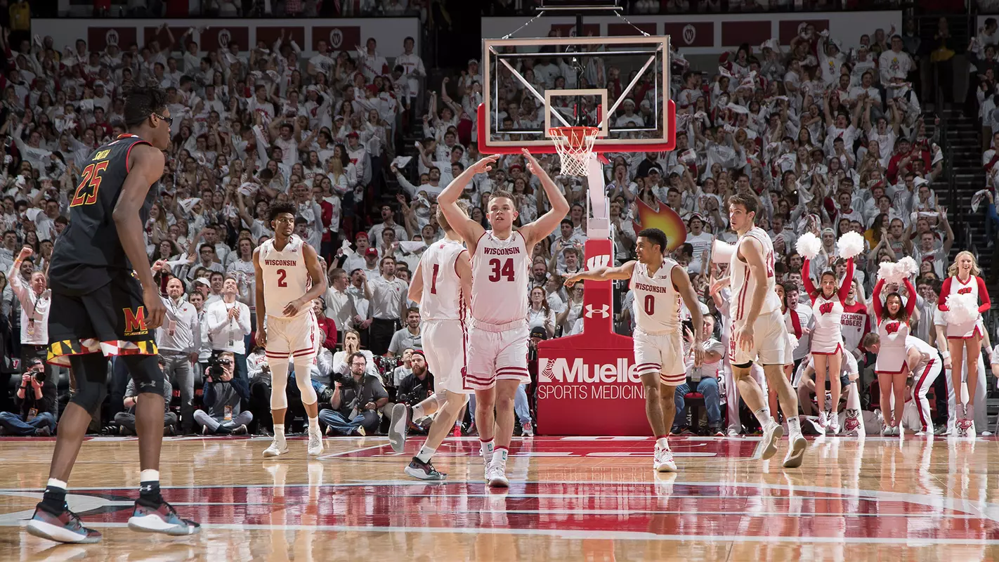 Brad Davison pumps up the crowd during a game against Maryland