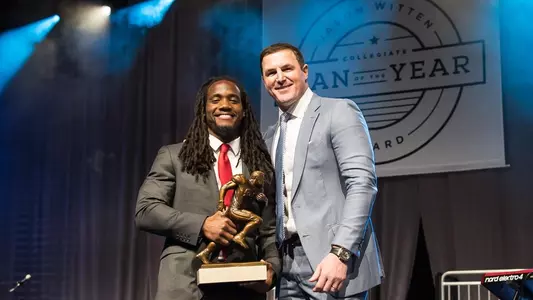 D'Cota Dixon accepts 2018 Jason Witten Collegiate Man of the Year Award - Feb. 12, 2019 (Frisco, Texas)