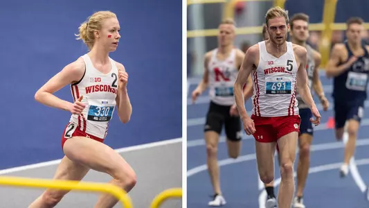 Alicia Monson and Olli Hoare at the Big Ten Indoor Championships