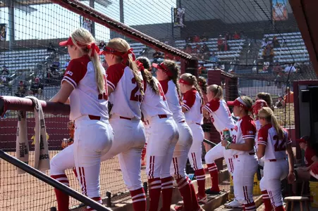 Softball team in dugout