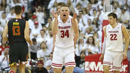 Brad Davison celebrates during a game vs. Maryland