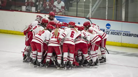 Wisconsins battles against Syracuse in the first period.The University of Wisconsin-Madison women's hockey team host the NCAA Quarterfinal against Syracuse at the LaBahn Center in Madison, WI March 16, 2019.Photo by Tom Lynn/Wisconsin Athletic Communications