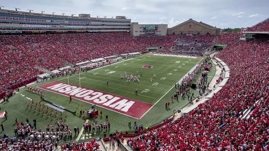 A general view of Camp Randall Stadium during the Wisconsin Badgers NCAA college football game against the New Mexico Lobos Saturday, September 8, 2018, in Madison, Wisconsin. The Badgers won 45-14. (Photo by David Stluka)