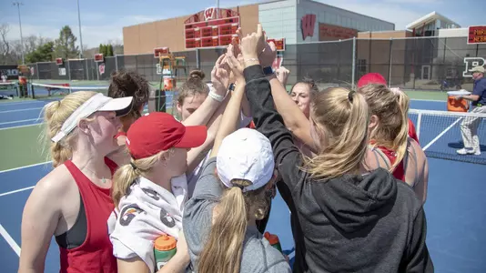 Women's tennis huddle