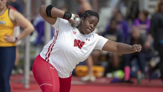 Banke Oginni at The Wisconsin Alumni Classic at the McClimon Track Complex Friday, May 3, 2019, in Madison, Wis. (Photo by David Stluka)