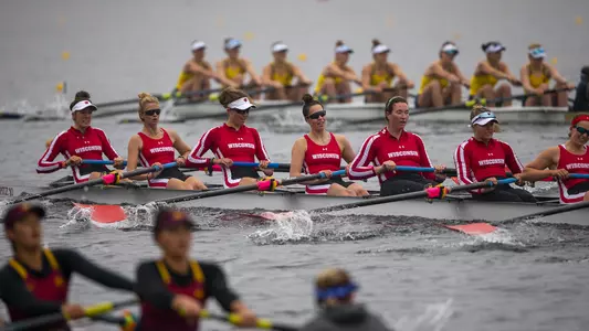 Varsity eight at Big Ten Rowing Championships at Devil's Lake