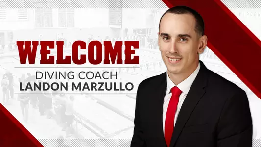 Diving coach Landon Marzullo welcome graphic
