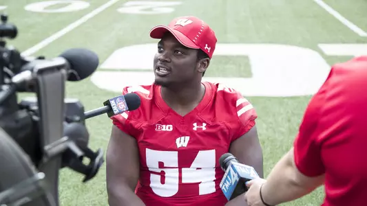 Chris Orr football 2018 Media Day in Camp Randall Stadium