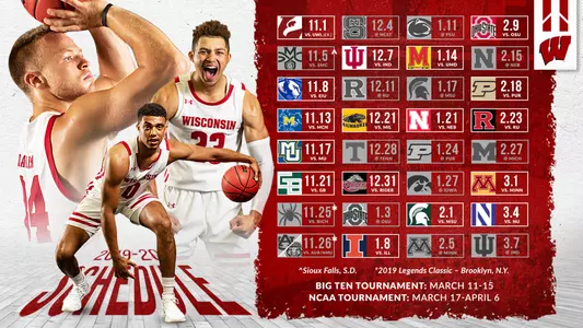 2019-20 Wisconsin Men's Basketball Schedule