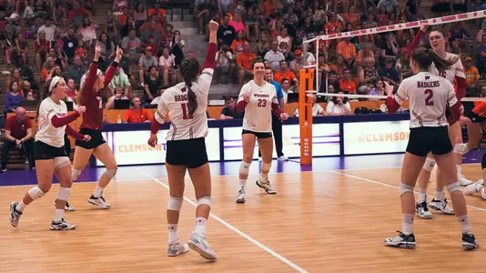The Badgers celebrate at Clemson