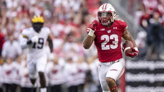 Wisconsin Badgers' running back Jonathan Taylor (23) during an NCAA college football game against the Michigan Wolverines on Saturday, September 21, 2019 in Madison, Wisconsin.Photo by Tom Lynn/Wisconsin Athletic Communications