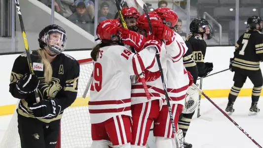 Badgers celebrate against Lindenwood