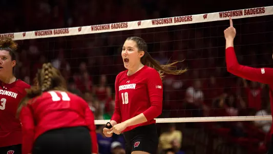 Danielle Hart celbrates during a match