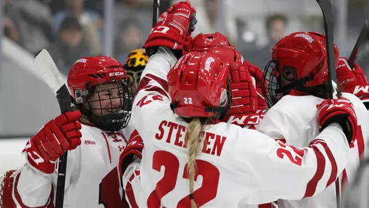 Badgers celebrate against Lindenwood