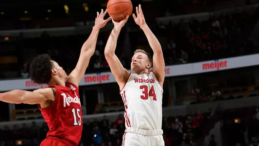 Brad Davison pulls up for a jump shot during a game against Nebraska
