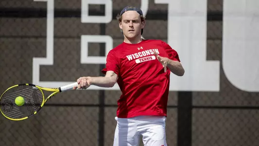 Wisconsin Badgers men’s tennis player Robert Krill during a photo shoot Sept. 13, 2019, in Madison, Wis. (Photo by David Stluka/Wisconsin Athletic Communications)