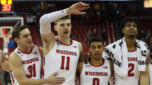 Michael Ballard, Micah Potter, D'Mitrik Trice and Aleem Ford Wisconsin men's basketball