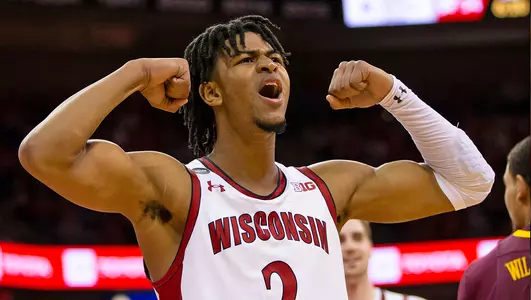 Aleem Ford flexes during a game against Minnesota