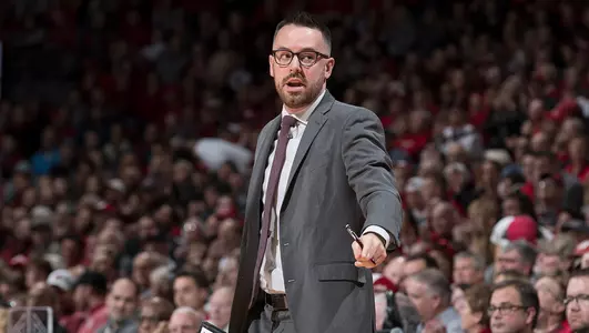 Marc VandeWettering during a men's basketball game