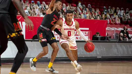 D'Mitrik Trice drives during a game vs. Maryland