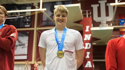 Cam Tysoe poses with bronze medal