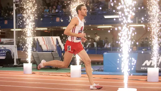 Oliver Hoare competes in the 2020 Millrose Games mile run.