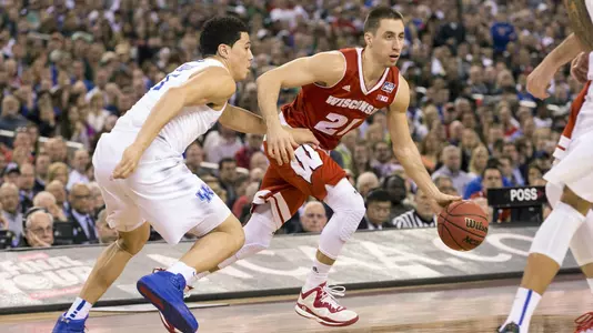 Josh Gasser plays against Kentucky during the 2015 NCAA Final Four