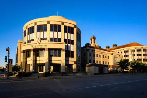 Grainger Hall is pictured at the University of Wisconsin-Madison on May 29, 2020. The building is home to the Wisconsin School of Business. (Photo by Bryce Richter / UW-Madison)