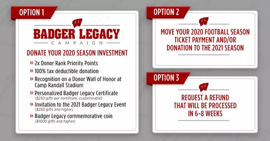 Badger Legacy Campaign - 3 options graphics