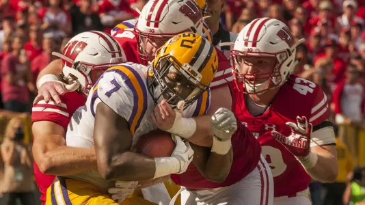 Ryan Connelly tackles Fournette LSU with Leo Musso and Connor Sheehy