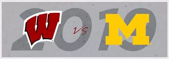 Dream season image Wisconsin vs. Michigan logos