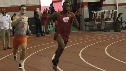 Sam Amusan competes in the 300 meters