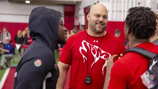Ross Kolodziej works out for NFL scouts as the Wisconsin Badgers' host an NFL Pro Day Wednesday March 7, 2020 in Madison, WI.Photo by Tom Lynn/Wisconsin Athletic Communications