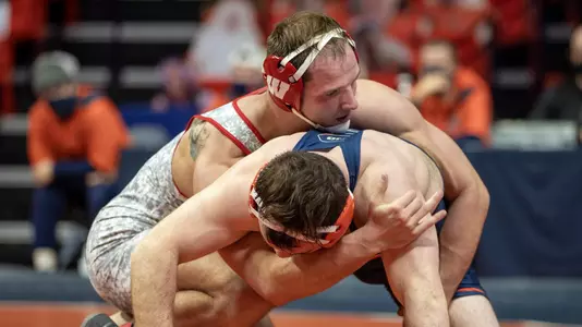 Chris Weiler wrestling vs. Illinois on Sunday, Jan. 17, 2021