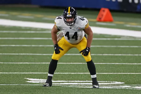Pittsburgh Steelers fullback Derek Watt (44)against the New York Giants during an NFL football game, Monday, Sept. 14, 2020, in East Rutherford, N.J. (AP Photo/Adam Hunger)