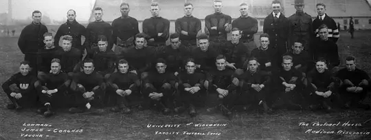 1918 Wisconsin football team with Leo Vinton Butts - first black football student-athlete at UW-Madison