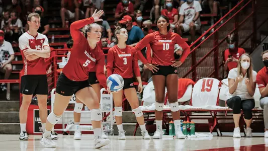 Joslyn Boyer serves up the ball