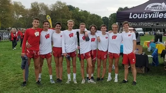 The men's cross country at the Live in Lou meet.