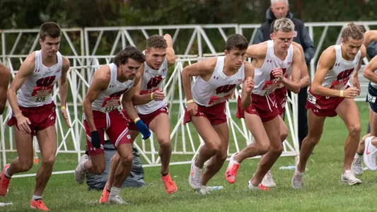 The Badger men at the start of the Nuttycombe Invitational