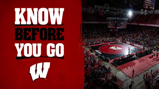 Know Before You Go with photo of UW Field House during a wrestling match