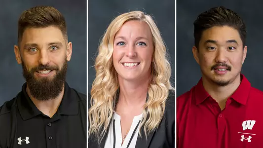 Billy Breider, Tia Anderson and George Ikemizu, Wisconsin Strength and Conditioning staff