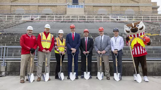 Wisconsin Badgers Camp Randall Project Ceremony Wednesday, Nov. 24, 2021, in Madison, Wis.(Photo by David Stluka/Wisconsin Athletic Communications)