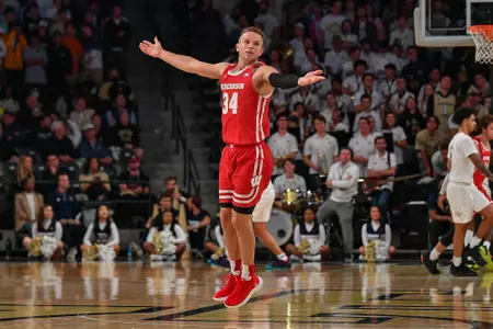 Brad Davison celebrates during a game at Georgia Tech