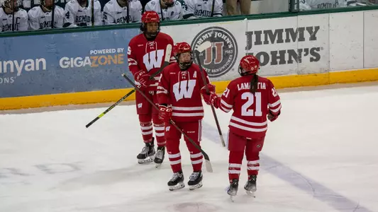 Daryl Watts celebrates a goal at Bemidji State