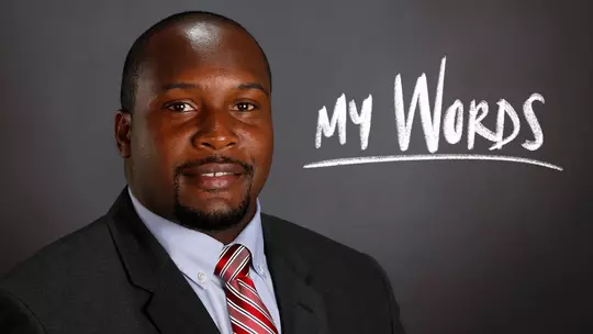 Joe Suiter, Career & Leadership, headshot photo with text graphic "My Words"