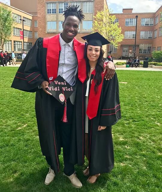 Nigel Hayes and Sarah Nurse - UW graduation