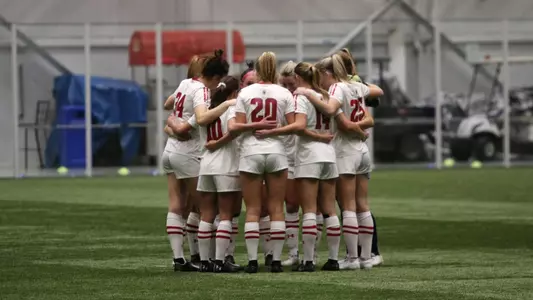 Women's Soccer Huddle vs. Iowa