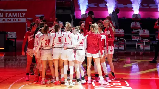 The Badgers huddle up before a game.