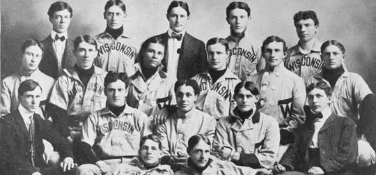 1902 Wisconsin baseball team photo with Julian Ware (1900-03) and Adelbert Matthews (1900-02) are the first African-American varsity athletes at UW